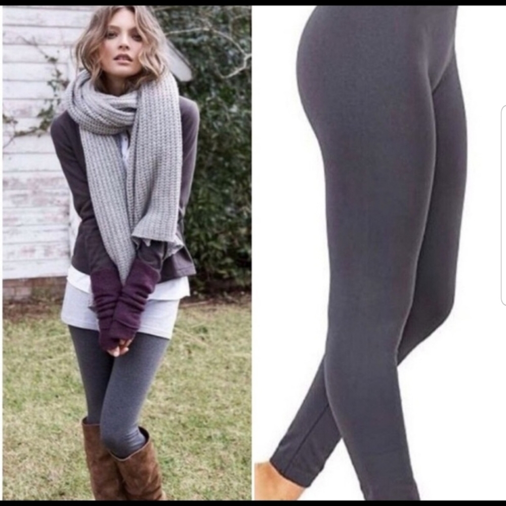 Charcoal Gray fleeced lined, tummy control legging